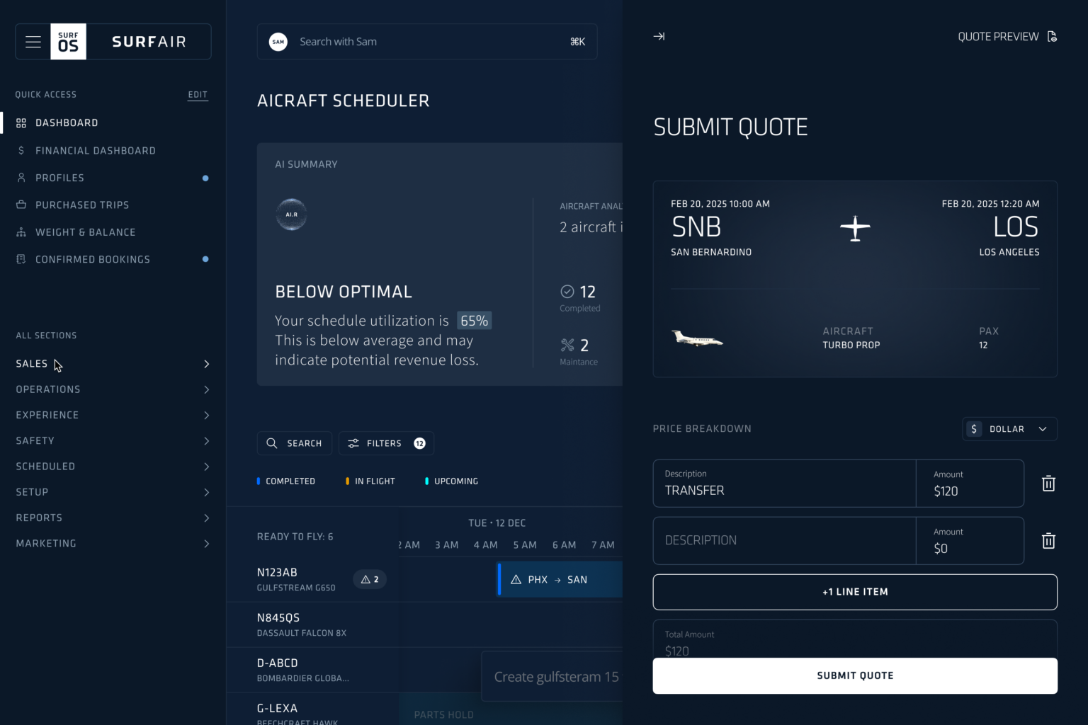 OperatorOS aircraft scheduler
