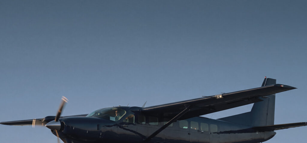 A Southern Airways Express Cessna Grand Caravan at dusk