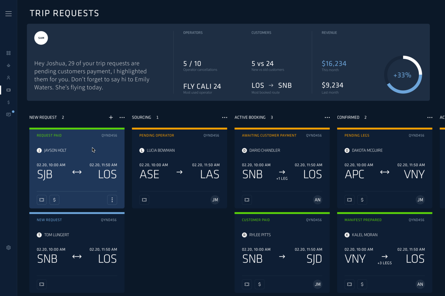 BrokerOS kanban board