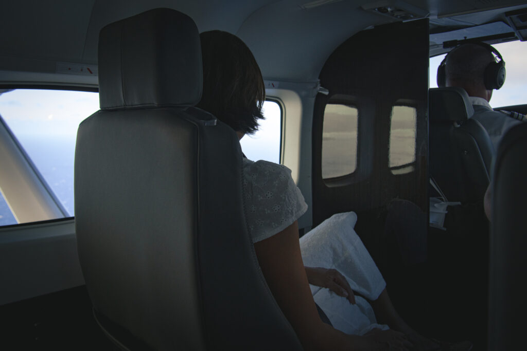 A Mokulele cabin in flight